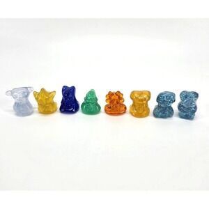 Rare 1996 Gogo's Crazy Bones Jelly Ice Blue Glitter Lot 57 52 50 29 25 17 11 8